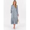imageANRABESS Womens Long Sleeve Maxi Dresses 2025 Fall Casual V Neck Flowy Tiered Boho Modest Trendy Vacation Dress with PocketsFloral Blue