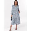 imageANRABESS Womens Long Sleeve Maxi Dresses 2025 Fall Casual V Neck Flowy Tiered Boho Modest Trendy Vacation Dress with PocketsFloral Blue