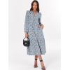 imageANRABESS Womens Long Sleeve Maxi Dresses 2025 Fall Casual V Neck Flowy Tiered Boho Modest Trendy Vacation Dress with PocketsFloral Blue