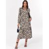 imageANRABESS Womens Long Sleeve Maxi Dresses 2025 Fall Casual V Neck Flowy Tiered Boho Modest Trendy Vacation Dress with PocketsFloral Navy Blue Pink