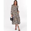 imageANRABESS Womens Long Sleeve Maxi Dresses 2025 Fall Casual V Neck Flowy Tiered Boho Modest Trendy Vacation Dress with PocketsFloral Navy Blue Pink