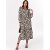 imageANRABESS Womens Long Sleeve Maxi Dresses 2025 Fall Casual V Neck Flowy Tiered Boho Modest Trendy Vacation Dress with PocketsFloral Navy Blue Pink