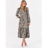 imageANRABESS Womens Long Sleeve Maxi Dresses 2025 Fall Casual V Neck Flowy Tiered Boho Modest Trendy Vacation Dress with PocketsFloral Navy Blue Pink