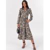 imageANRABESS Womens Long Sleeve Maxi Dresses 2025 Fall Casual V Neck Flowy Tiered Boho Modest Trendy Vacation Dress with PocketsFloral Navy Blue Pink
