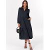 imageANRABESS Womens Long Sleeve Maxi Dresses 2025 Fall Casual V Neck Flowy Tiered Boho Modest Trendy Vacation Dress with PocketsNavy Blue