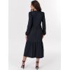imageANRABESS Womens Long Sleeve Maxi Dresses 2025 Fall Casual V Neck Flowy Tiered Boho Modest Trendy Vacation Dress with PocketsNavy Blue