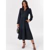 imageANRABESS Womens Long Sleeve Maxi Dresses 2025 Fall Casual V Neck Flowy Tiered Boho Modest Trendy Vacation Dress with PocketsNavy Blue