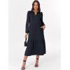 imageANRABESS Womens Long Sleeve Maxi Dresses 2025 Fall Casual V Neck Flowy Tiered Boho Modest Trendy Vacation Dress with PocketsNavy Blue