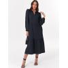 imageANRABESS Womens Long Sleeve Maxi Dresses 2025 Fall Casual V Neck Flowy Tiered Boho Modest Trendy Vacation Dress with PocketsNavy Blue
