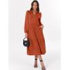 imageANRABESS Womens Long Sleeve Maxi Dresses 2025 Fall Casual V Neck Flowy Tiered Boho Modest Trendy Vacation Dress with PocketsRust Red