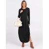 imageANRABESS Womens Long Sleeve Maxi Dresses 2025 Fall Outfits Casual Loose Split Travel Vacation T Shirt Dress with PocketsBlack