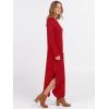 imageANRABESS Womens Long Sleeve Maxi Dresses 2025 Fall Outfits Casual Loose Split Travel Vacation T Shirt Dress with PocketsBright Red