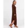 imageANRABESS Womens Long Sleeve Maxi Dresses 2025 Fall Outfits Casual Loose Split Travel Vacation T Shirt Dress with PocketsCoffee