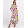 imageANRABESS Womens Long Sleeve Maxi Dresses 2025 Fall Outfits Casual Loose Split Travel Vacation T Shirt Dress with PocketsFloral Blue Orange Pink