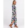 imageANRABESS Womens Long Sleeve Maxi Dresses 2025 Fall Outfits Casual Loose Split Travel Vacation T Shirt Dress with PocketsFloral Green Pink