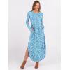 imageANRABESS Womens Long Sleeve Maxi Dresses 2025 Fall Outfits Casual Loose Split Travel Vacation T Shirt Dress with PocketsFloral Light Blue White