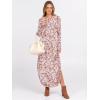 imageANRABESS Womens Long Sleeve Maxi Dresses 2025 Fall Outfits Casual Loose Split Travel Vacation T Shirt Dress with PocketsFloral Pink