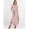 imageANRABESS Womens Long Sleeve Maxi Dresses 2025 Fall Outfits Casual Loose Split Travel Vacation T Shirt Dress with PocketsFloral Pink