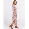 imageANRABESS Womens Long Sleeve Maxi Dresses 2025 Fall Outfits Casual Loose Split Travel Vacation T Shirt Dress with PocketsFloral Pink