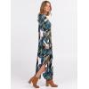 imageANRABESS Womens Long Sleeve Maxi Dresses 2025 Fall Outfits Casual Loose Split Travel Vacation T Shirt Dress with PocketsLeaf Printed