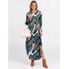 imageANRABESS Womens Long Sleeve Maxi Dresses 2025 Fall Outfits Casual Loose Split Travel Vacation T Shirt Dress with PocketsLeaf Printed