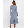 imageANRABESS Womens Long Sleeve Midi Dress 2025 Fall Rib Knit Crew Neck A Line Soft Flowy Swing Dresses with Pocket Casual TrendyBlue