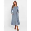 imageANRABESS Womens Long Sleeve Midi Dress 2025 Fall Rib Knit Crew Neck A Line Soft Flowy Swing Dresses with Pocket Casual TrendyBlue