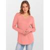 imageANRABESS Womens Long Sleeve Tunic Tops V Neck TShirts Casual Cute Basic Tee 2025 Fall Work Travel Loungewear OutfitsCoral