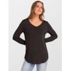 imageANRABESS Womens Long Sleeve Tunic Tops V Neck TShirts Casual Cute Basic Tee 2025 Fall Work Travel Loungewear OutfitsDeep Brown