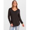 imageANRABESS Womens Long Sleeve Tunic Tops V Neck TShirts Casual Cute Basic Tee 2025 Fall Work Travel Loungewear OutfitsDeep Brown