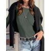 imageANRABESS Womens Long Sleeve Waffle Knit Shirts Casual Slim Fitted Crew Neck Thermal Tops Basic Tee 2025 Fall Trendy OutfitsArmy Green