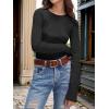 imageANRABESS Womens Long Sleeve Waffle Knit Shirts Casual Slim Fitted Crew Neck Thermal Tops Basic Tee 2025 Fall Trendy OutfitsBlack