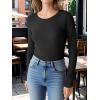 imageANRABESS Womens Long Sleeve Waffle Knit Shirts Casual Slim Fitted Crew Neck Thermal Tops Basic Tee 2025 Fall Trendy OutfitsBlack
