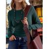 imageANRABESS Womens Long Sleeve Waffle Knit Shirts Casual Slim Fitted Crew Neck Thermal Tops Basic Tee 2025 Fall Trendy OutfitsDeep Green
