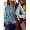 imageANRABESS Womens Long Sleeve Waffle Knit Shirts Casual Slim Fitted Crew Neck Thermal Tops Basic Tee 2025 Fall Trendy OutfitsDusty Blue