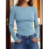 imageANRABESS Womens Long Sleeve Waffle Knit Shirts Casual Slim Fitted Crew Neck Thermal Tops Basic Tee 2025 Fall Trendy OutfitsDusty Blue