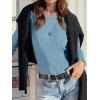 imageANRABESS Womens Long Sleeve Waffle Knit Shirts Casual Slim Fitted Crew Neck Thermal Tops Basic Tee 2025 Fall Trendy OutfitsDusty Blue