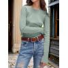 imageANRABESS Womens Long Sleeve Waffle Knit Shirts Casual Slim Fitted Crew Neck Thermal Tops Basic Tee 2025 Fall Trendy OutfitsLight Green