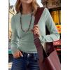 imageANRABESS Womens Long Sleeve Waffle Knit Shirts Casual Slim Fitted Crew Neck Thermal Tops Basic Tee 2025 Fall Trendy OutfitsLight Green