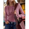 imageANRABESS Womens Long Sleeve Waffle Knit Shirts Casual Slim Fitted Crew Neck Thermal Tops Basic Tee 2025 Fall Trendy OutfitsMauve