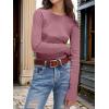 imageANRABESS Womens Long Sleeve Waffle Knit Shirts Casual Slim Fitted Crew Neck Thermal Tops Basic Tee 2025 Fall Trendy OutfitsMauve