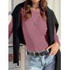 imageANRABESS Womens Long Sleeve Waffle Knit Shirts Casual Slim Fitted Crew Neck Thermal Tops Basic Tee 2025 Fall Trendy OutfitsMauve