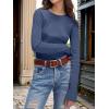 imageANRABESS Womens Long Sleeve Waffle Knit Shirts Casual Slim Fitted Crew Neck Thermal Tops Basic Tee 2025 Fall Trendy OutfitsNavy Blue