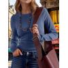 imageANRABESS Womens Long Sleeve Waffle Knit Shirts Casual Slim Fitted Crew Neck Thermal Tops Basic Tee 2025 Fall Trendy OutfitsNavy Blue