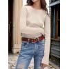 imageANRABESS Womens Long Sleeve Waffle Knit Shirts Casual Slim Fitted Crew Neck Thermal Tops Basic Tee 2025 Fall Trendy OutfitsParchment