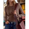 imageANRABESS Womens Long Sleeve Waffle Knit Shirts Casual Slim Fitted Crew Neck Thermal Tops Basic Tee 2025 Fall Trendy OutfitsRed Brown