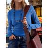 imageANRABESS Womens Long Sleeve Waffle Knit Shirts Casual Slim Fitted Crew Neck Thermal Tops Basic Tee 2025 Fall Trendy OutfitsRoyal Blue