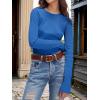imageANRABESS Womens Long Sleeve Waffle Knit Shirts Casual Slim Fitted Crew Neck Thermal Tops Basic Tee 2025 Fall Trendy OutfitsRoyal Blue