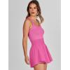 imageANRABESS Womens Mini Tennis Dresses Skort Summer Sleeveless One Piece Workout Romper Dress with Shorts Athletic 2025 OutfitHot Pink