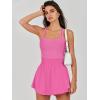 imageANRABESS Womens Mini Tennis Dresses Skort Summer Sleeveless One Piece Workout Romper Dress with Shorts Athletic 2025 OutfitHot Pink